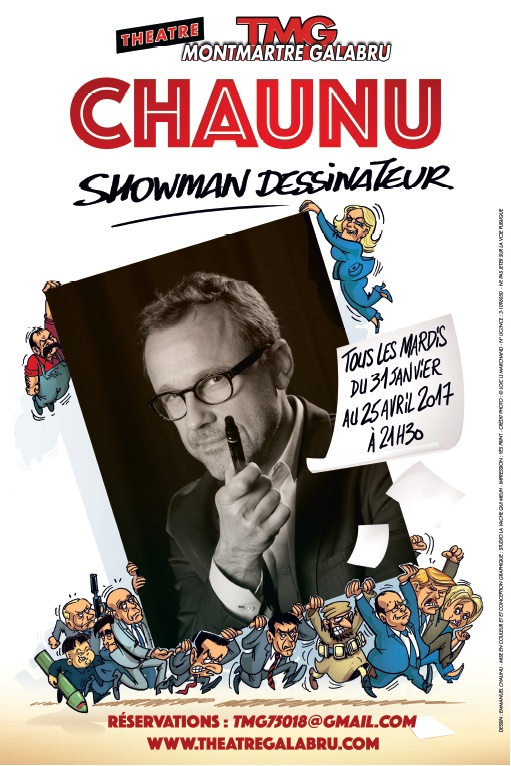 affiche du spectacle - showman dessinateur