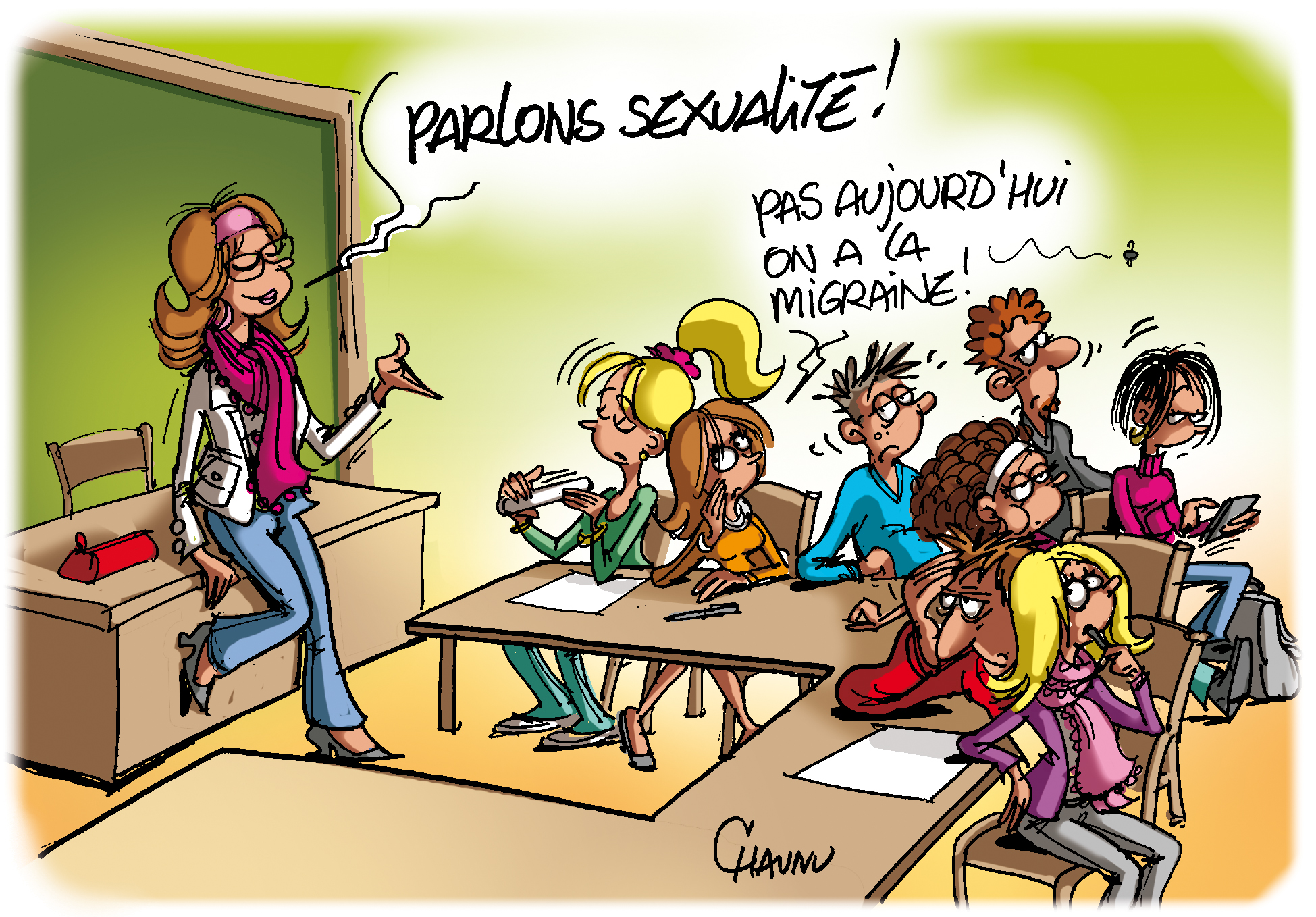 Dessin éducation sexuelle Chaunu show